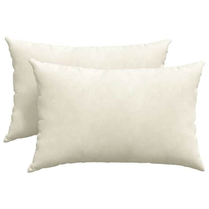 Coussins de canapé en velours côtelé - vidaXL - 60x40 cm - Crème - Housses amovibles - Rembourrage polyester