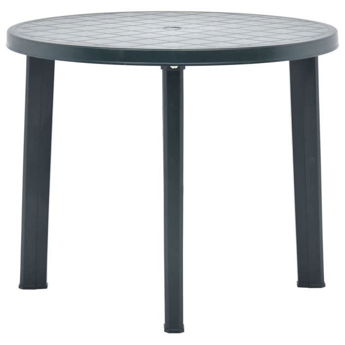 Table de jardin en plastique - Happiness - Vert - 89x72 cm - Résistance aux intempéries - Facile à nettoyer - Légère