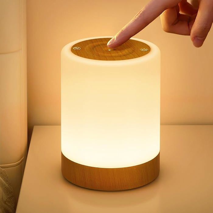 Lampe de Chevet Tactile Dimmable Lampe de Table Sans Fil Rechargeable avec 5 Modes et 256 Couleurs RVB VEILLEUSE HORS PUERICULTURE