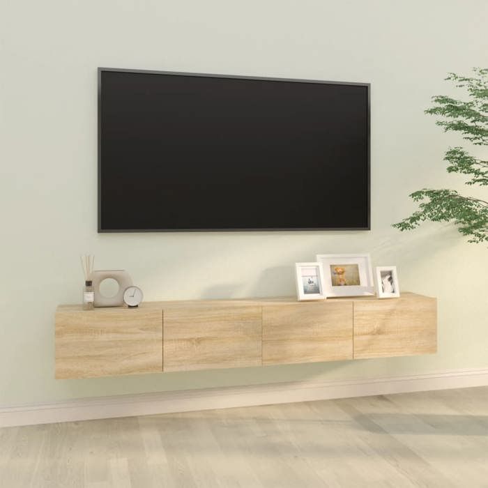 SALE 2026 Armoire TV moderne Brun - Meubles TV muraux 2pcs chêne sonoma 100x30x30cm - bois ingénierie PRO441558095
