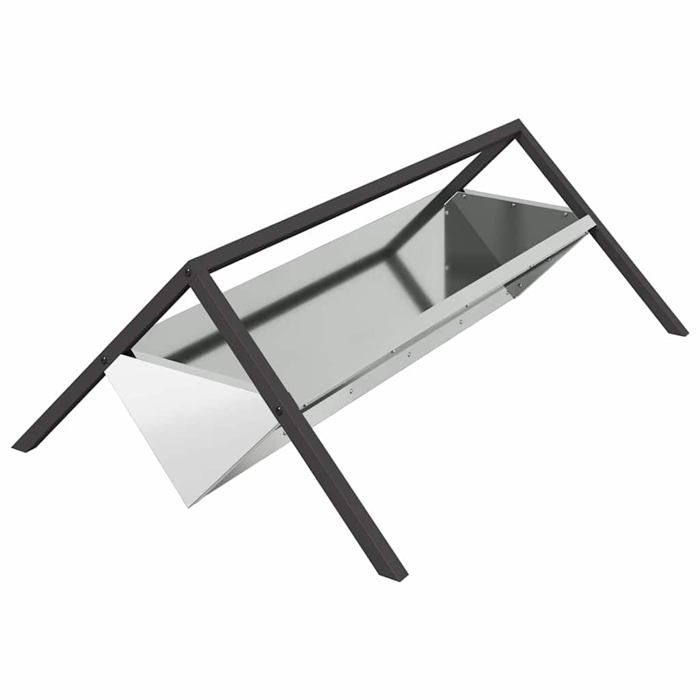 Mangeoire en acier galvanisé - vidaXL - Argent - 111x76x38 cm - Capacité 10 kg - Résistant aux intempéries