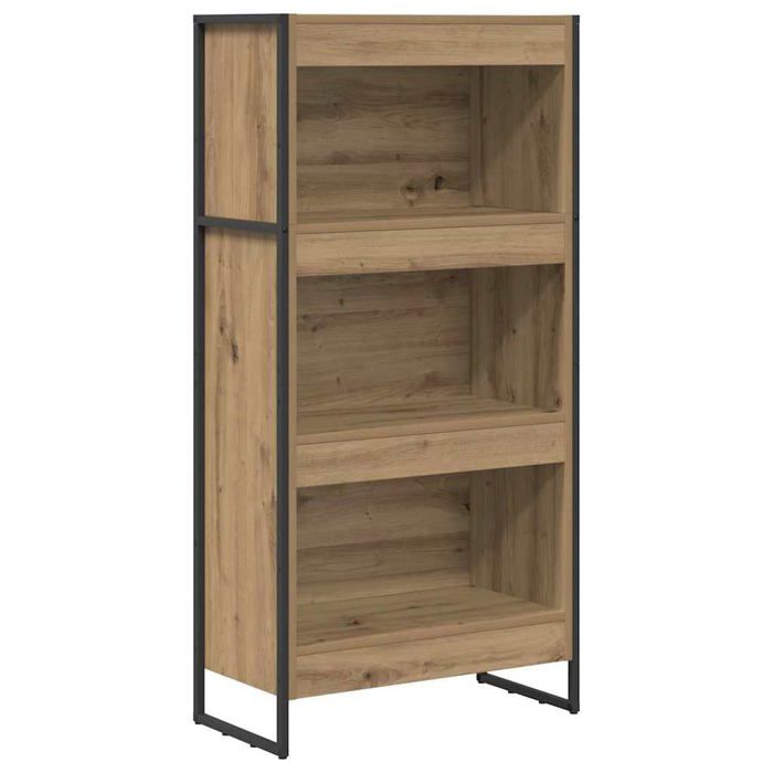 Bibliothèque en bois dingénierie - vidaXL - Chêne Artisan - 60x30x121 cm - Durable - Pieds en acier - Assemblage requis