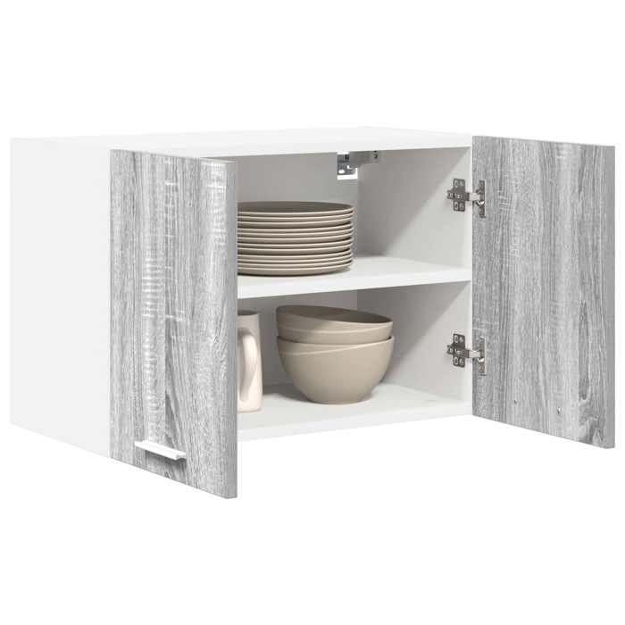 (Vente Chaude)Gris Placard/Armoire Haut - Armoire suspendue - CLOUD - Cabinet de cuisine - 2 pcs Gris Sonoma et Blanc 60x31x40 cm 18