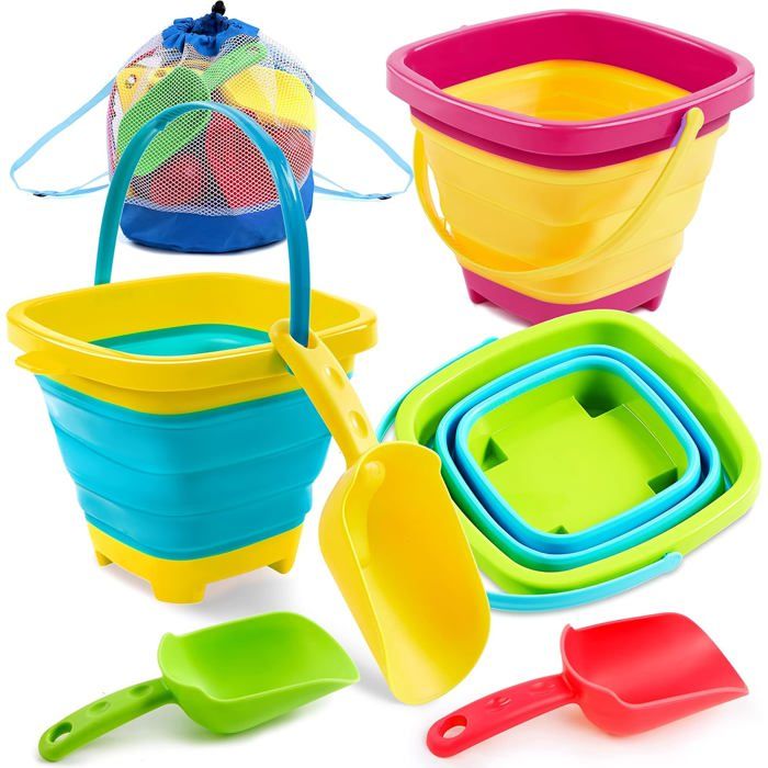 25 Pièces Jouets De Plage En Silicone - Seaux Pliants, Moules, Pelles - Kit Sable Pour Enfants 1-5 Ans