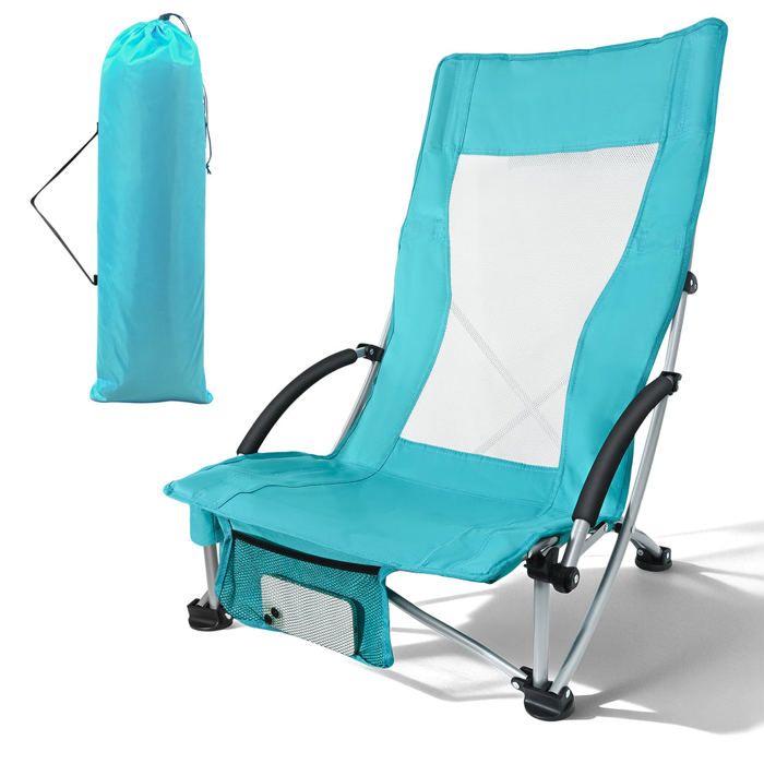 Chaise de Plage Pliante Portable Ergonomique – Fauteuil de Camping Léger avec Dossier Confort – Chaise Extérieure pour Plage