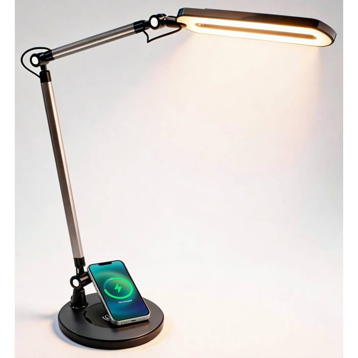 Lampe De Bureau Avec Chargeur Sans Fil Lampe De Table DArchitecte Led Puissante Avec 3 Températures De Couleur Mable Lumi[LL496]