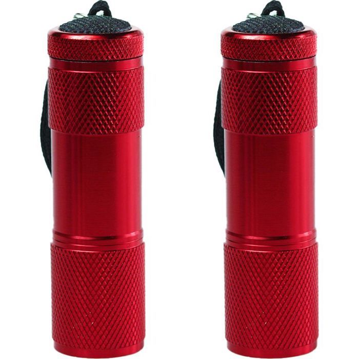 Mini lampe torche à revêtement en caoutchouc avec bandoulière portable idéale pour le camping et la randonnée rouge.2Article