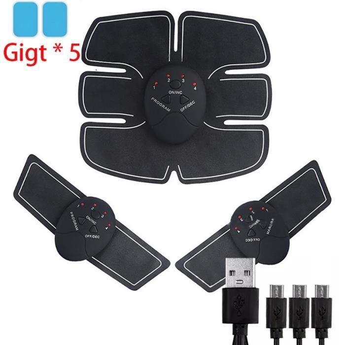 Queath Electrostimulateur Musculaire, EMS Ceinture Abdominale Electrostimulation, Abdos Musculation Appareil, Musculation Abdominaux 8 Modes & 19 Intensités