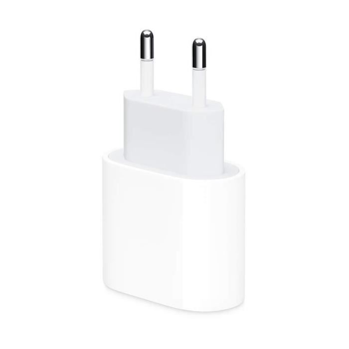 Adaptateur secteur - Apple - 18W USB-C - Blanc - Silicone - Recharge sans fil