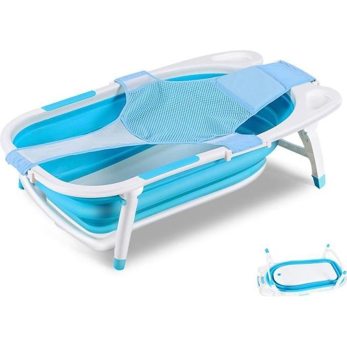Costway Baignoire Pour Bebe 6 36mois Pliable Et Reglable Avec Coussinet Suspension En Maille Et Patin Antiderapant Sans Bpa Bleu Cdiscount Puericulture Eveil Bebe