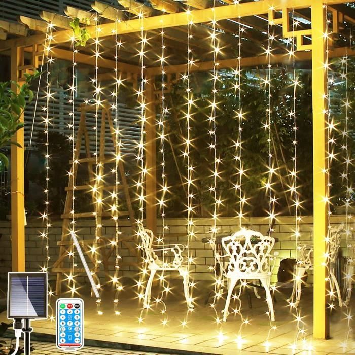 Rideau Lumineux Guirlandes Féerique Décor Fête Noel 3M X 3M 300 LED Etanche