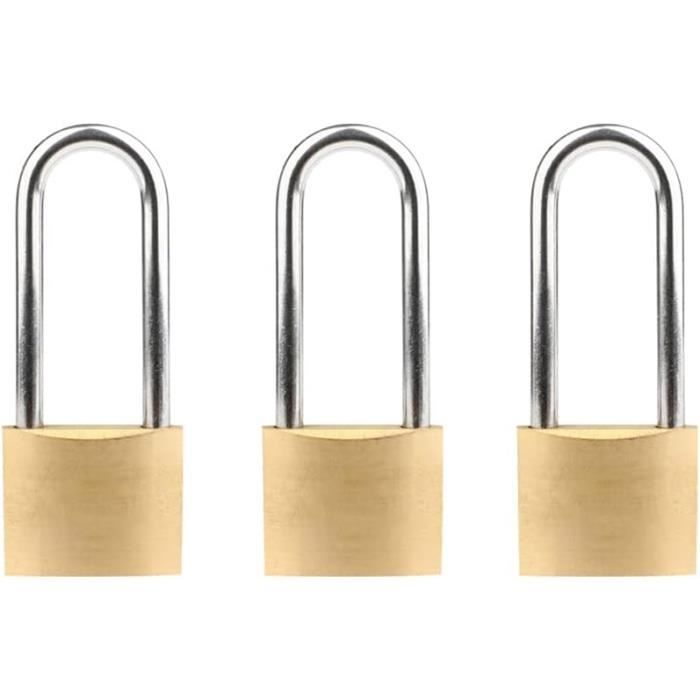 ABUS - Lot De 3 Cadenas En Laiton 30 Mm, Anse Blindée & Sécurité Renforcée - Pour Portail, Armoire, Caisse à Outils