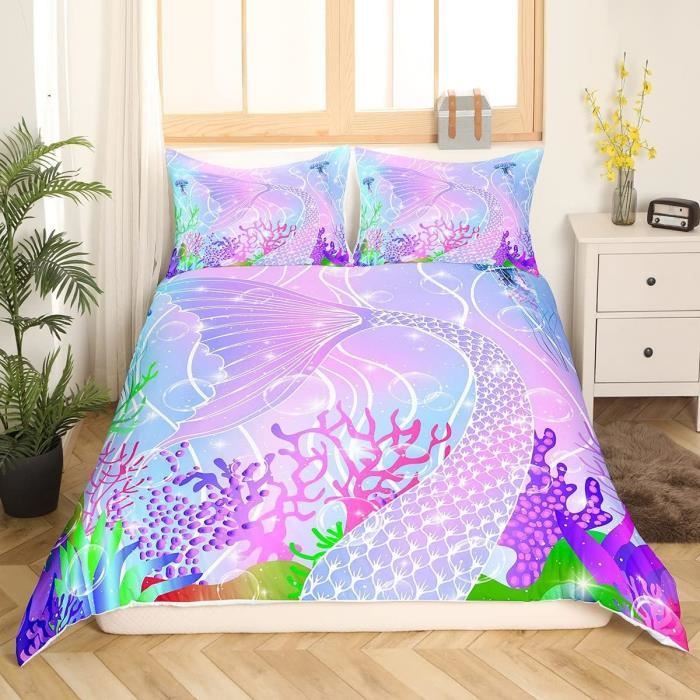 Kit De Courtepointe En Tissu Aquarelle 'Loutres De Mer Et étoiles De Mer' - Thème Océan Tropical, Marque Lemon Chiffon