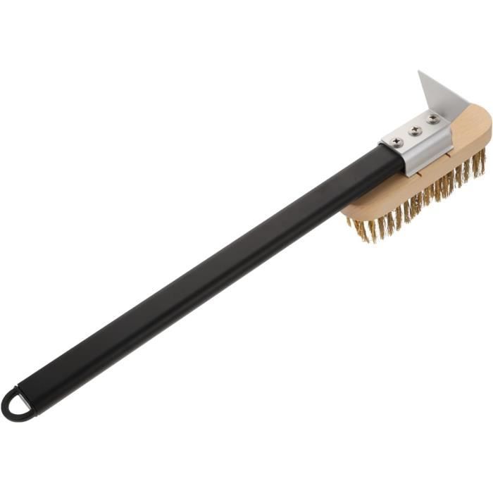 Brosse Four à Pizza QWORK - Poils Fibres Résistantes - Manche 53,5 Cm - Nettoyage Pierre à Pizza