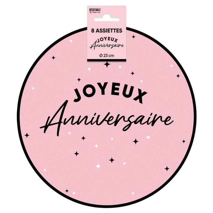 Lot De 8 Assiettes En Carton Balloons - Diamètre 23cm - Pour Anniversaire