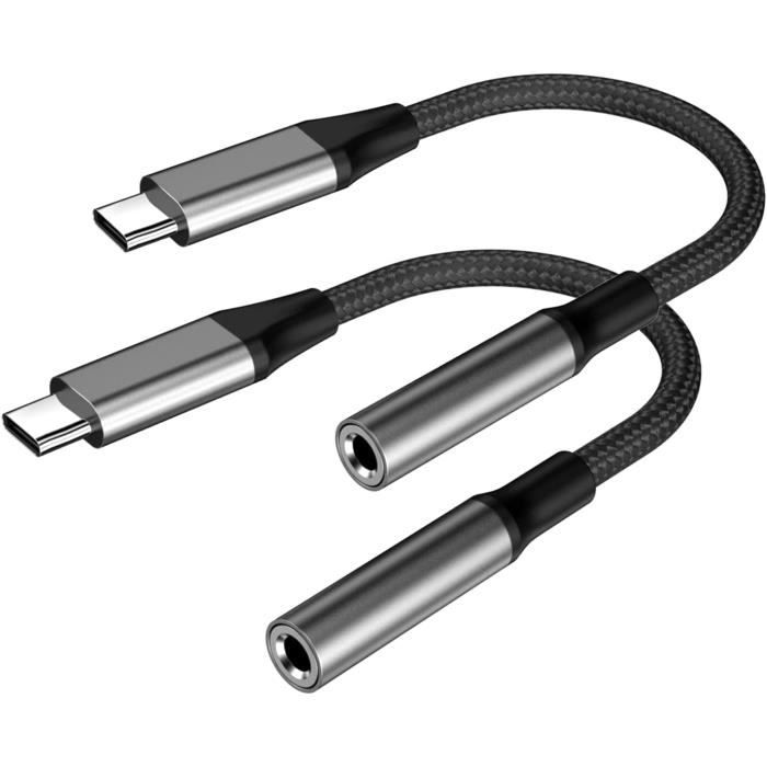 Câble 3.5mm Type C Adaptateur USB-C Vers Jack 3.5mm - Câble Audio