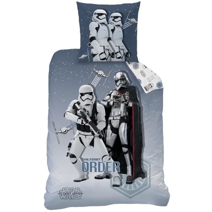 Parure De Lit Enfant Star Wars Housse De Couette Taie D Oreiller Drap Housse Taille 140x200 Cm Couleur Gris Achat Vente Housse De Couette Seule Cdiscount