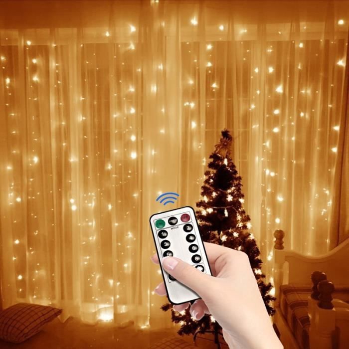 Generic Rideau lumineux LED avec Télécommande et 8 modes, usb, 3mx10 ,,pour  la chambre à prix pas cher