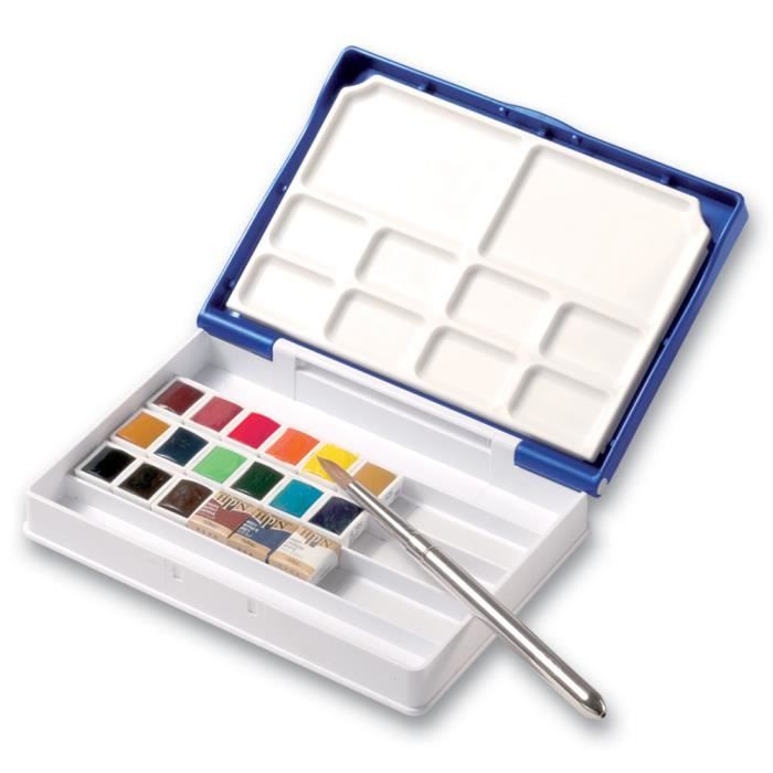 Holbein Aquarelle Set Boitier En Plastique 18 Demi Godets