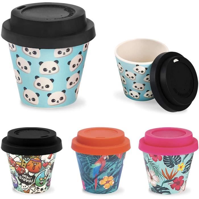 IDRINK® Maps 2 pezzi per ogni confezione Mini Cup in Bamboo per caffè 90ml SET da 2 pezzi 