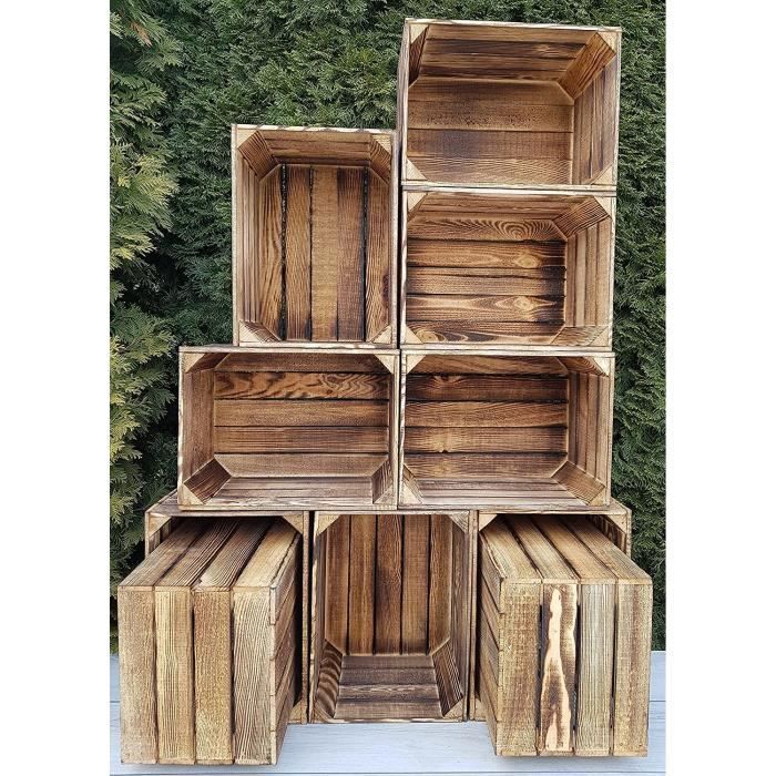 PYXIDAS Lot de 12 Caisses en bois pour le stockage, l'organisation et