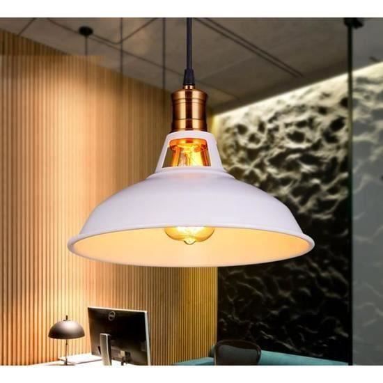 Plafonnier Lustre Vintage Hofstein Blanc Métal - Lampe Suspension Salon - Neuf