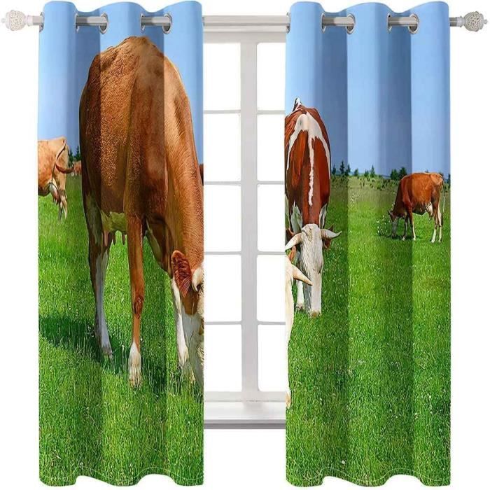 Rideaux Occultant 3d Imprimer Animal D Herbe Verte Thermique Insonorisation 60x1cm X 2pcs 468 Cdiscount Maison