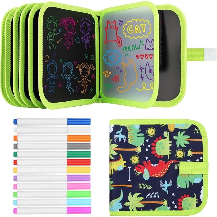 Bloc De Dessin Effaçable Smyidel Pour Enfants - 14 Pages Réutilisables Avec 12 Stylos Colorés