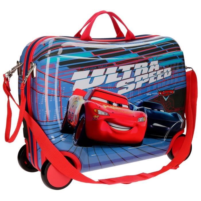 Valise Enfant Cars Rouge - 42cm, Roulettes, Polyester | Bagage Voyage Garçon