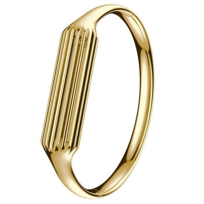 Tournevis,Bracelet en métal en acier inoxydable,accessoire de décoration de poignet pour Fitbit Flex 2- Golden[C409]