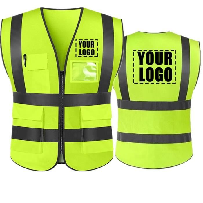 Gilets De Sécurité Personnalisables - Lot De 2 Haute Visibilité - Envoyez Votre Logo