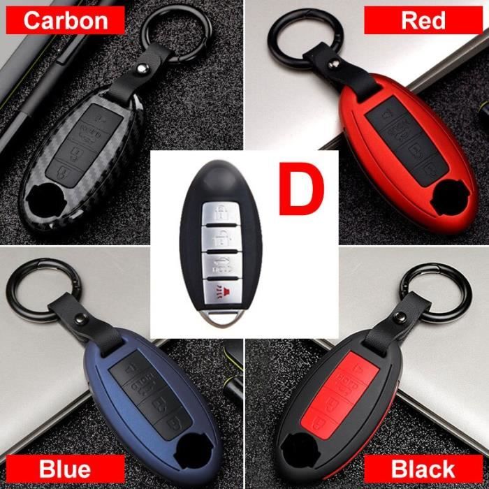 Coque clé,Housse de protection pour clé de voiture ABS + Silicone, pour  Nissan, Qashqai J10, J11, x trail t31, t32 - Type D - Red