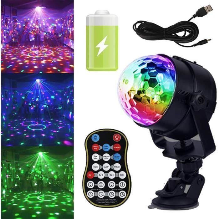 Moteur à Boule Disco Rechargeable – 18 LED RGB, Télécommande, Vitesse Réglable, Compatible Boules 4-12 Pouces - 5