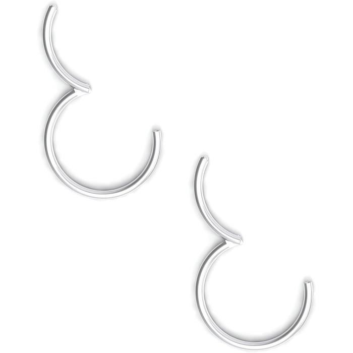 Lot 8 Anneaux Septum Piercing Acier Chirurgical Noir - 8/10/12/14 Mm, Charnière, Pour Nez, Oreille, Cartilage