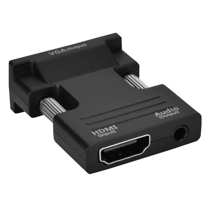 Adaptateur HDMI vers VGA, convertisseur HDMI vers VGA facile à utiliser