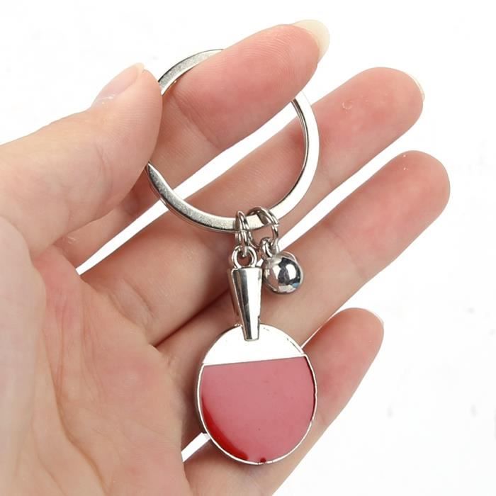Porte-Clés Raquette Ping Pong Métal - Miniature Sportive, Cadeau Anniversaire Pour Amateurs De Tennis De Table