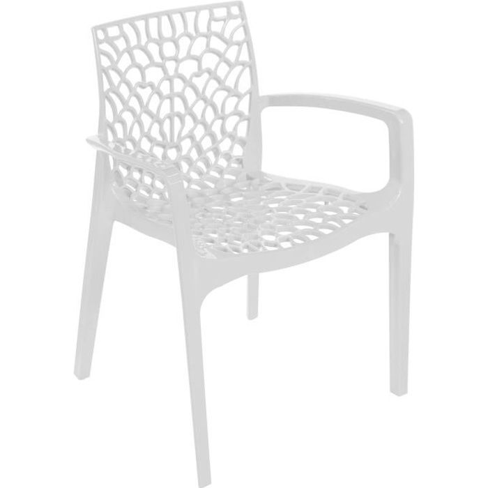 chaise - green boheme - gruvyer arm - avec accoudoirs - blanc - design contemporain