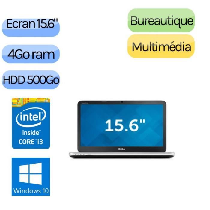 Dell Vostro 2520 - Windows 10 - i3 8GB 240GB SSD - 15.6 - Webcam - Grade B - Ordinateur Portable Reconditionné - Dell reconditionné disponible sur Cdiscount Seconde Vie