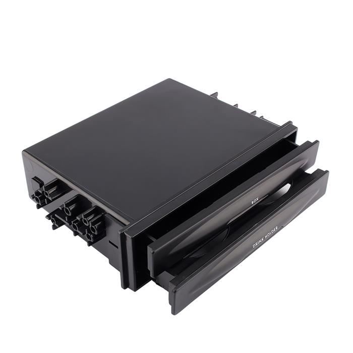 Porte-gobelet Double DIN Pour Voiture, Boîte De Rangement 2 En 1, Multifonctionnel à 2 Couches, Boîte De Rangement Universelle, Kit De Tiroir De Poche