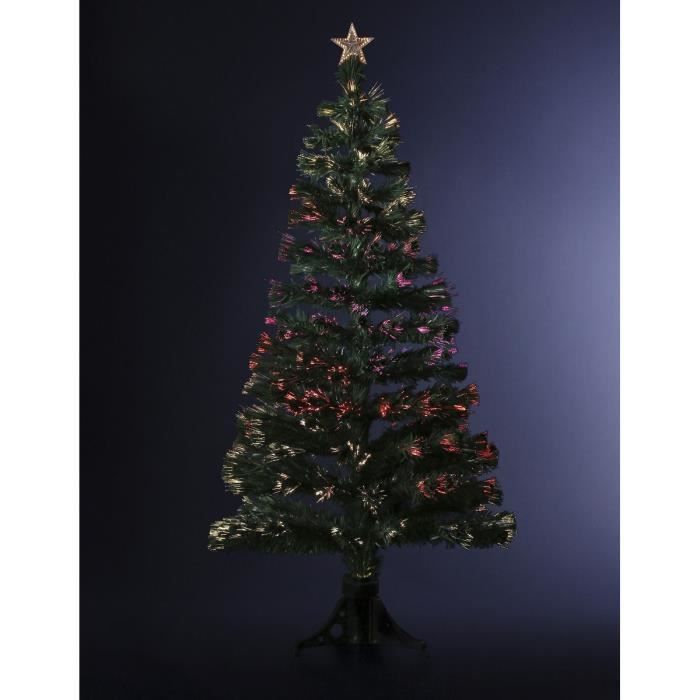 Sapin de Noël artificiel fibre optique vert 120 cm Cdiscount Maison