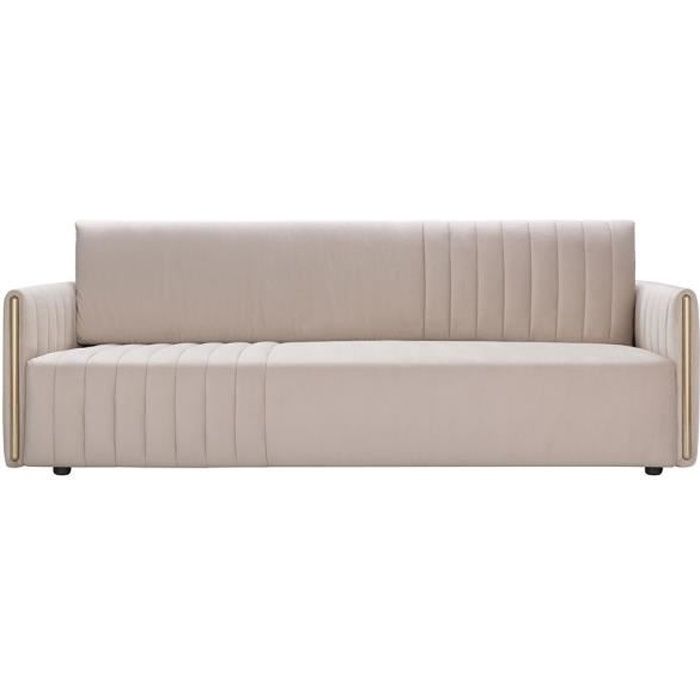 Canapé 3 places en tissu GOLDY - Beige - Beige - Contemporain - Design - Fixe