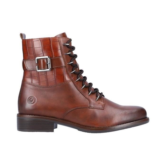 Bottines cuir marron talon on sale