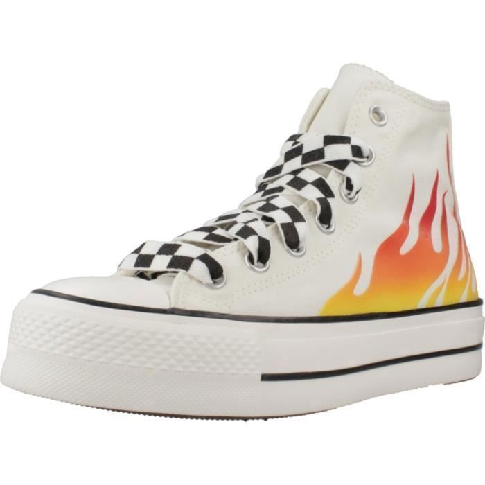 Converse Chaussure Converse Modèle Chuck Taylor All Star Lift Platform Flames - Coleur Blanc