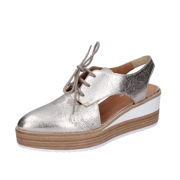 chaussure compensée argentée
