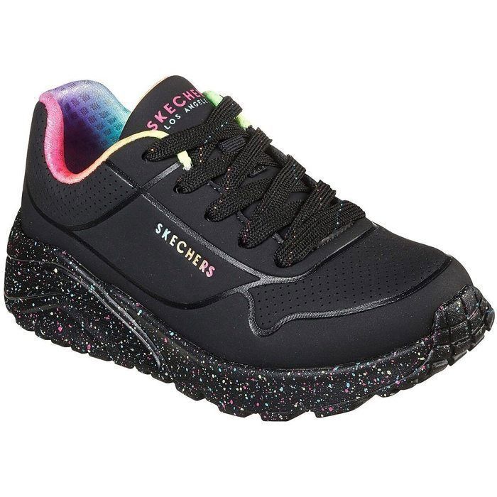 Skechers Baskets enfant - SKECHERS - Uno Lite - Noir/Multicouleur - Synthétique - Lacets