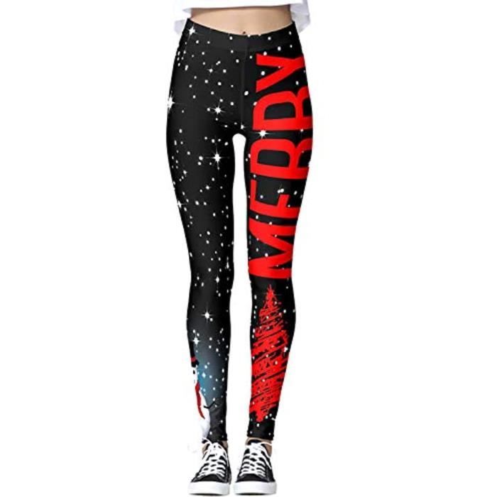 Leggings De Noël Pour Femme - Motifs Festifs, Taille Haute, élastique, Pour Yoga Ou Fête
