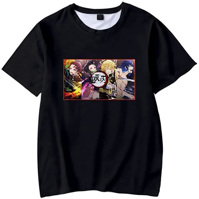 T-shirt Demon Slayer Kimetsu No Yaiba - Design 3D De Nezuko, Zenitsu, Agatsuma - Unisexe Manches Courtes Coton