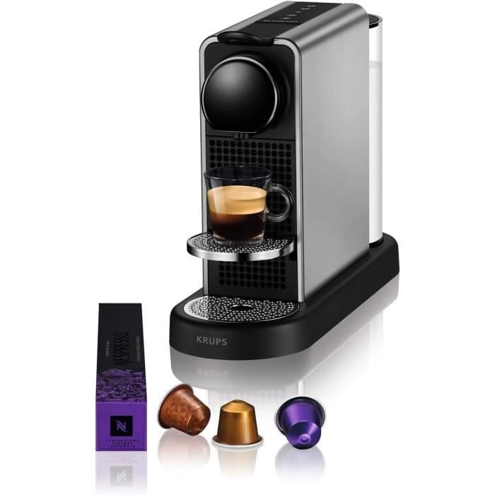 Machine à Café - Nespresso - Krups Citiz Platinum - Titane - 19 bar - Capsules