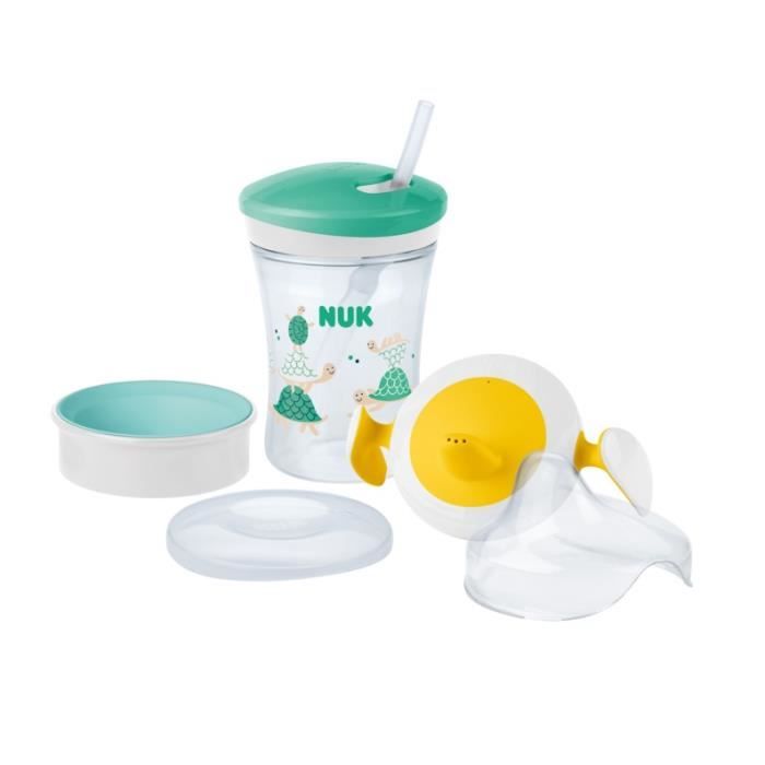 Sans BPA A partir de 12 mois, 300 ml Gobelet actif NUK avec embout à boire mou Écoulement sûr avec clip En silicone 