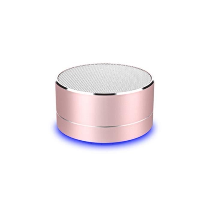 Enceinte Metal Bluetooth Pour Iphone 6 6s Smartphone Port Usb Carte Tf Auxiliaire Haut Parleur Micro Couleur Rose Cdiscount Tv Son Photo
